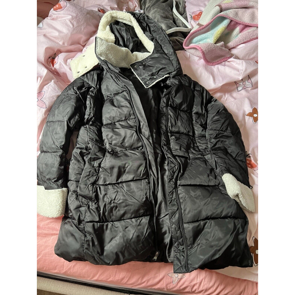 Tahari Nellie Long Coat for Women-Insulated Jacket with Removable Faux Fur Trim